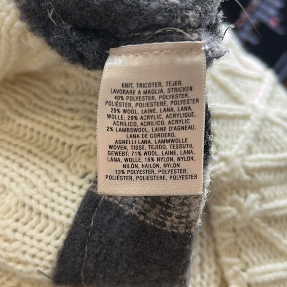 Anthropologie Angel of the North Molly Braken Sweater Womens Cream Gray Sz S